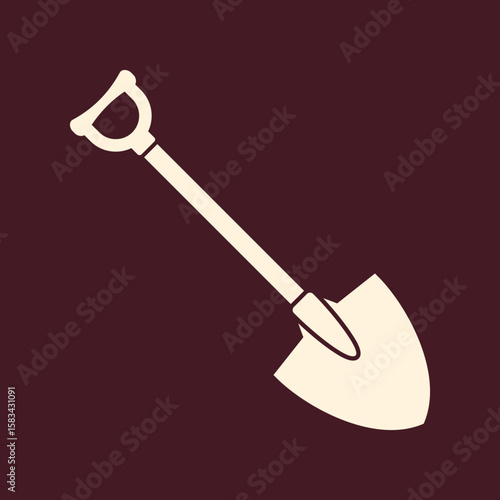 Shovel trendy vector art design applied amazing colorful useful illustration
