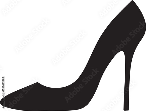 High heel shoes silhouette, female high heels shoes icon, shoe high heel silhouette vector, woman high heel icon vector