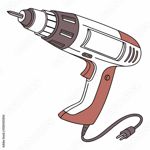 Heat gun, mini for electronics shrink wrapping, on a clean white background.