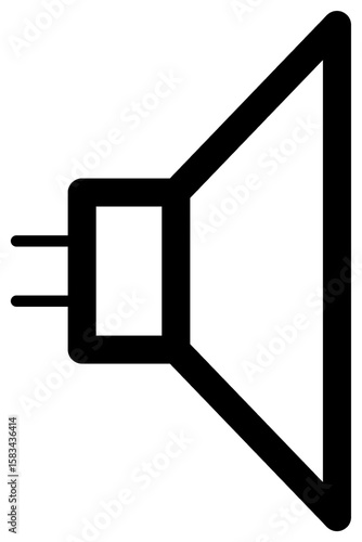 Schematic designation of an electric loudspeaker used in electrical engineering