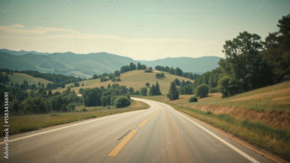Naklejka premium Creative design background showcasing road and blurred scenic texture