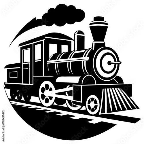Train engine silhouette illustration