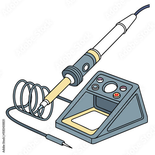 Portable soldering iron stand, for safety and convenience, on a clean white background.