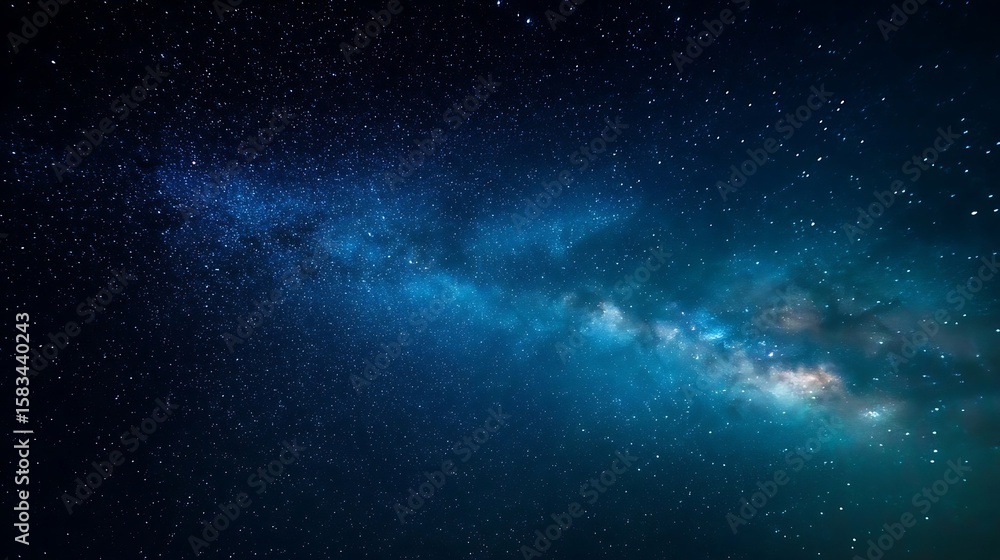 Fototapeta premium Breathtaking View of the Milky Way Galaxy Illuminating the Night Sky with Stars Cosmic Dust and Celestial Colors in Deep Space