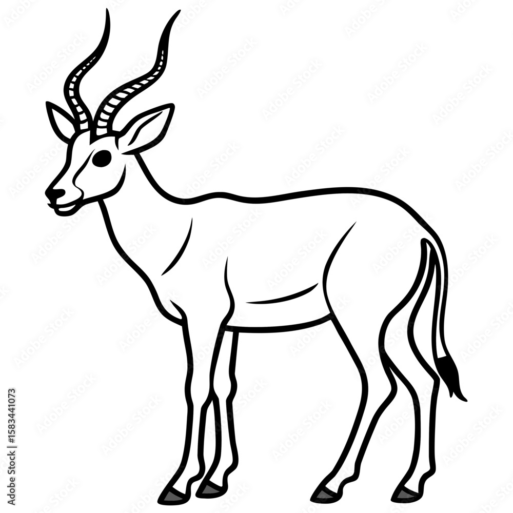 Fototapeta premium Antelope line art vector