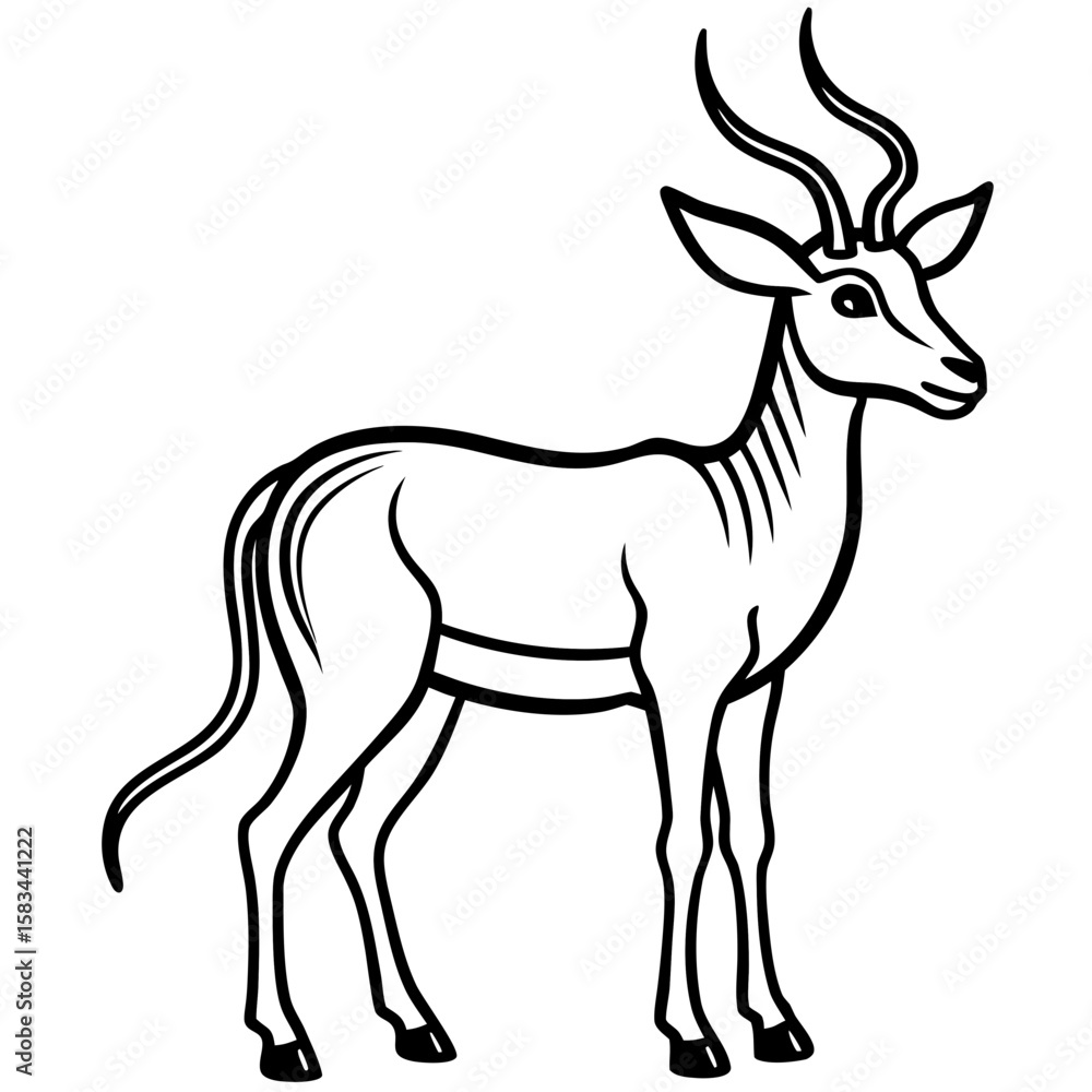 Fototapeta premium Antelope line art vector