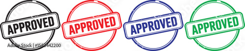 Approved stamp text vector