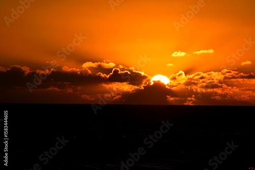 vibrant sunrise over the ocean