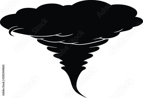 hurricane tornado, storm silhouette vector icon