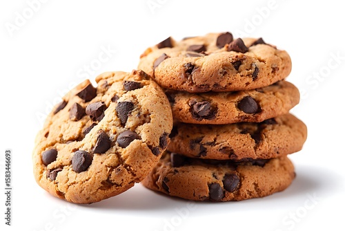 chocolate chip cookies isolated