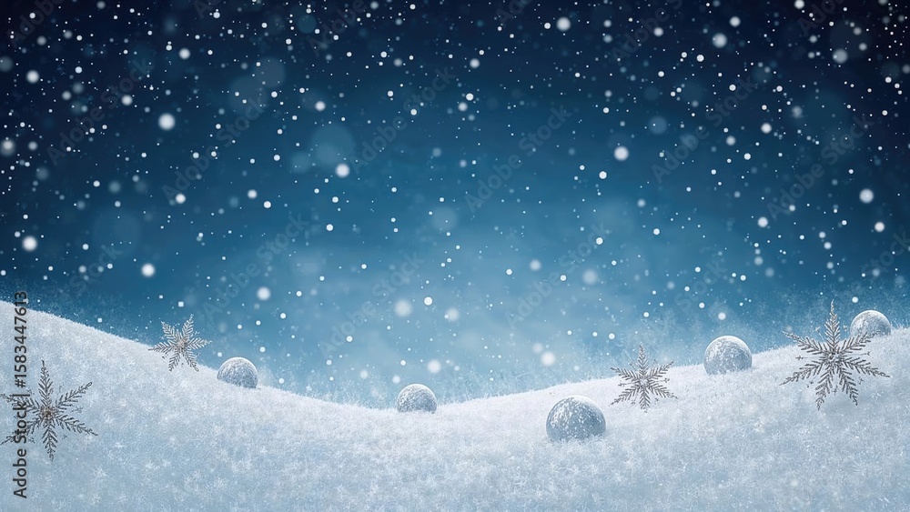 Naklejka premium Winter celebration scene with sparkling stars and decorations