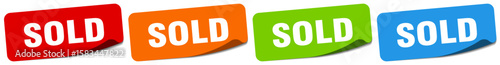 sold sticker. sold sticker set on white background