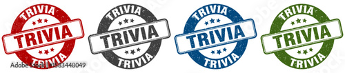 trivia stamp. trivia round stamp set isolated on white background