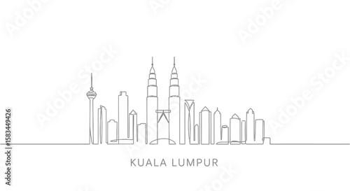 Kuala Lumpur Skyline Vector illustration.