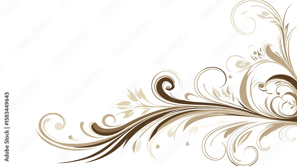 Fototapeta premium Ornate floral corner design (14)
