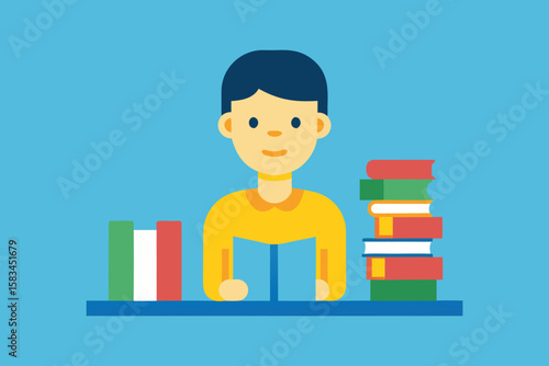 man with books