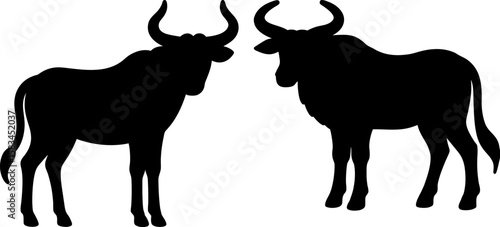 Bull animal vector art, bull head art, different head vector art design, Vector of animals art, black head isolated