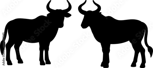 Bull animal vector art, bull head art, different head vector art design, Vector of animals art, black head isolated