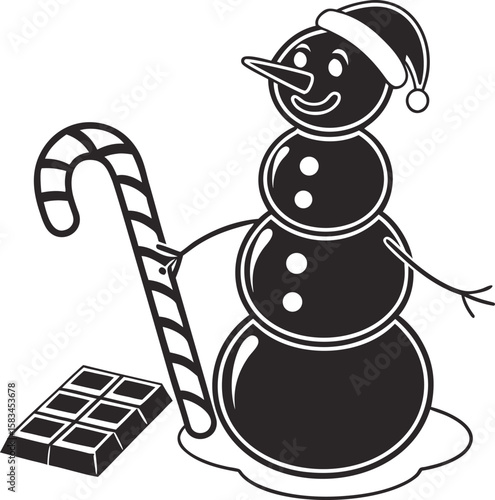 Funny cartoon animal and man with phones celebrate a happy winter holiday season