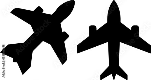Plane vector art, Plane art, different planes vector art design, Vector of modern planes art, black plane isolated
