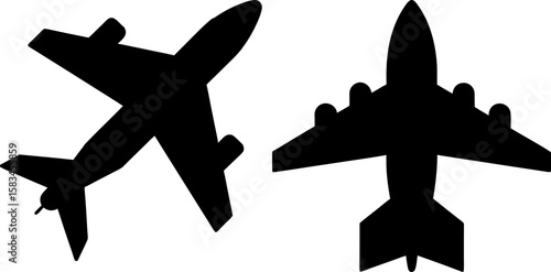 Plane vector art, Plane art, different planes vector art design, Vector of modern planes art, black plane isolated