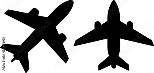 Plane vector art, Plane art, different planes vector art design, Vector of modern planes art, black plane isolated