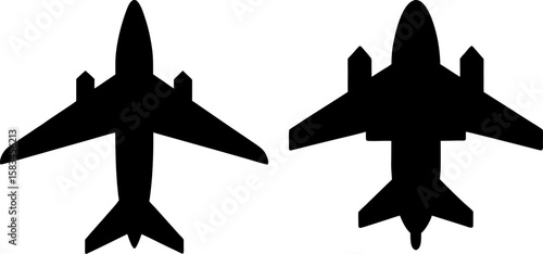 Plane vector art, Plane art, different planes vector art design, Vector of modern planes art, black plane isolated