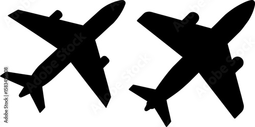 Plane vector art, Plane art, different planes vector art design, Vector of modern planes art, black plane isolated