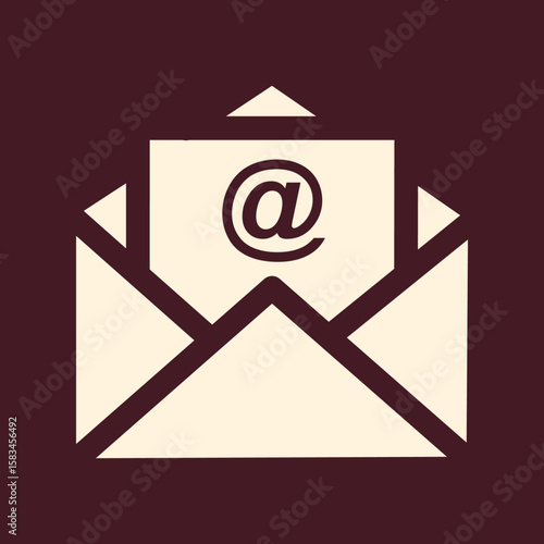 Outline email trendy useful important vector Illustration design handsome colorful background