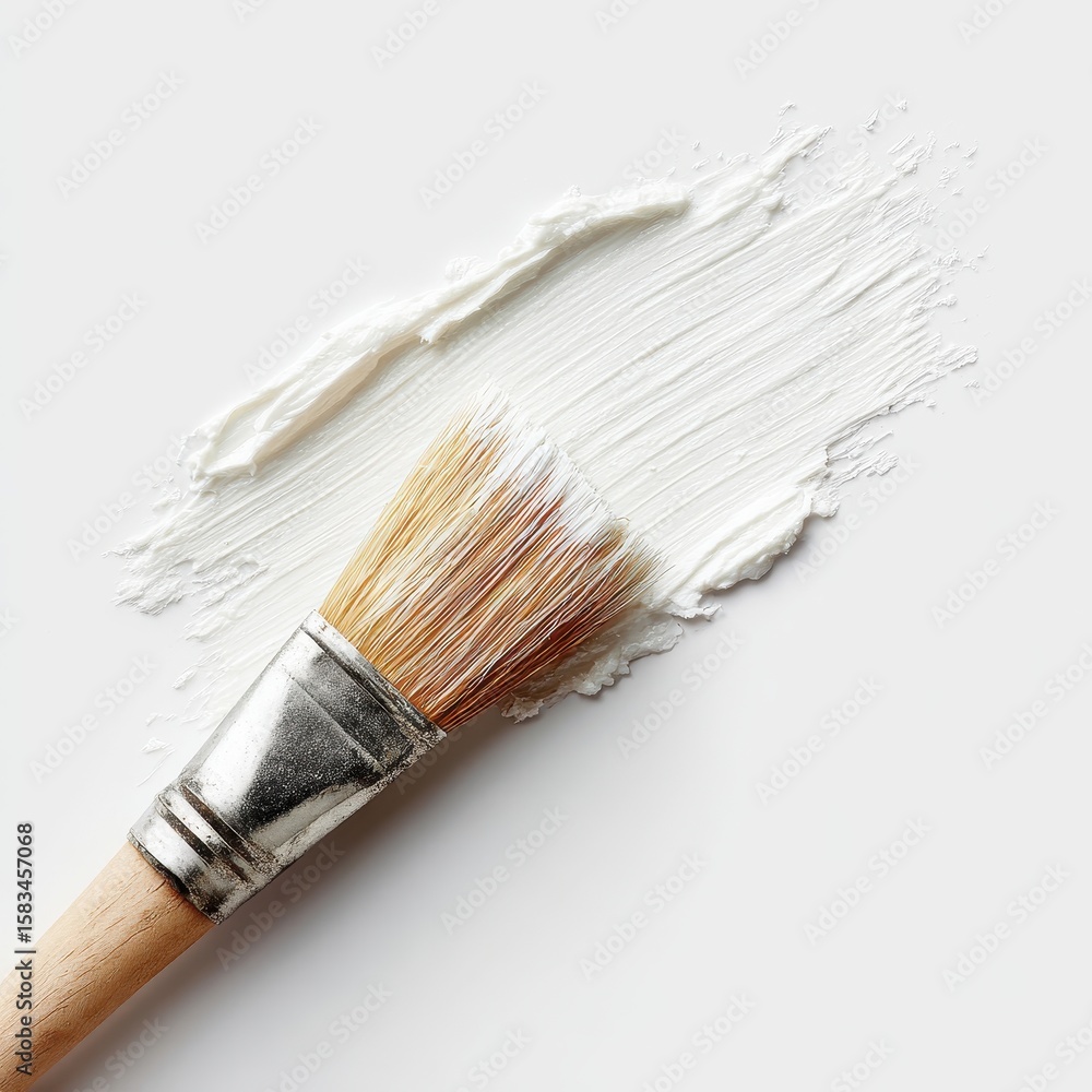 Fototapeta premium White paint brushstroke