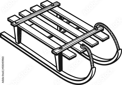 Vector illustration of a hand-drawn telescope and pipe design with a musical crossbow weapon