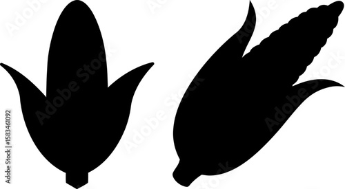 Corn vector art, corn cob art, fresh corn vector art design, Vector of modern black corn cob art, black corn isolated