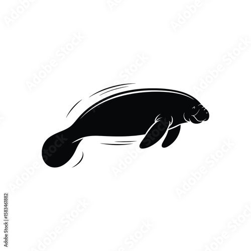 Manatee vector silhouette