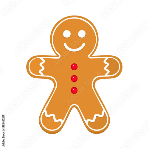 Gingerbread Cookie Isolated on a Transparent Background 