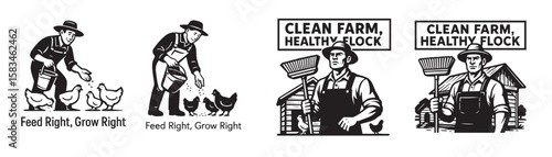 Poultry House Farmer – Clean Farm Healthy Flock Vector