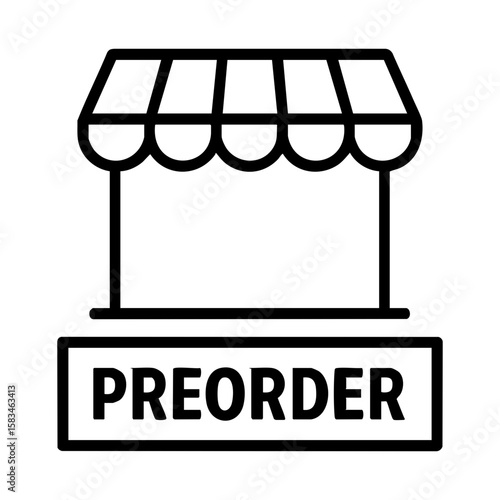 Preorder storefront icon for online product reservation and future inventory sales concept