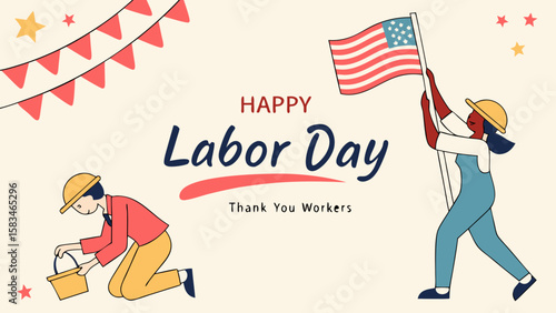 Celebrate Labor Day with dedication and gratitude featuring workers proudly representing their contributions.