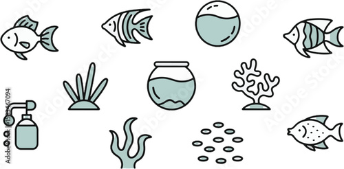 Aquatic life and accessories for a vibrant underwater world fish aquarium