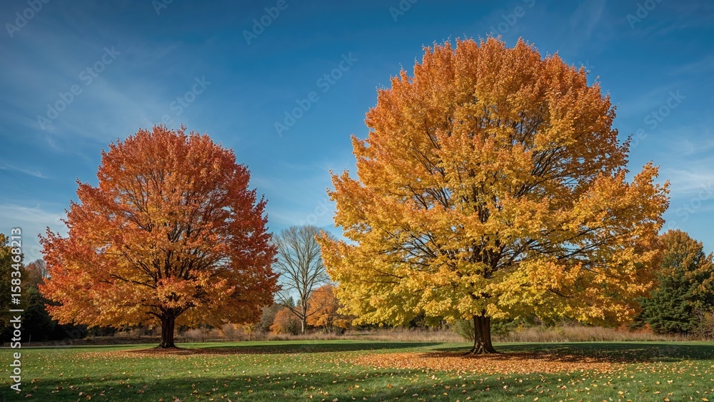 Fall season trees captured in daylight Fall season trees captured in daylight