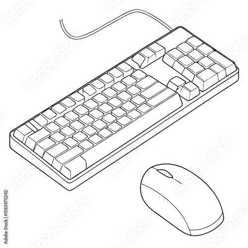 silent membrane keyboard with low profile, isolated on a clean white background, quiet typing.