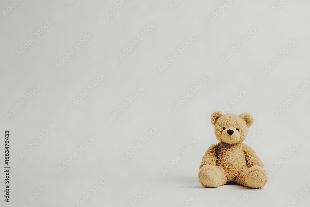 Obraz premium Teddy Bear on Neutral Background