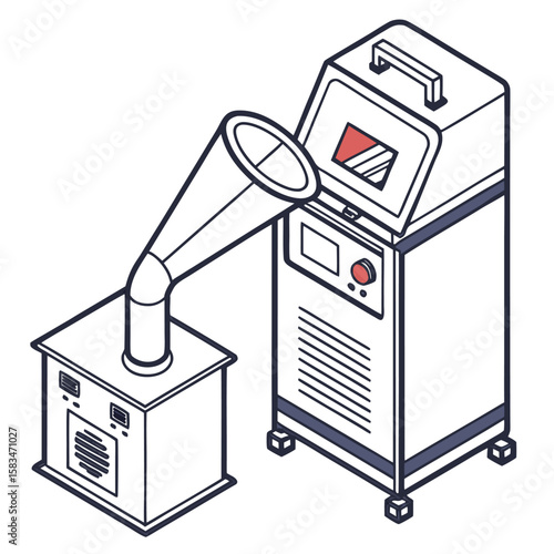 solder fume extractor for air purification, on a clean white background, essential for electronics.