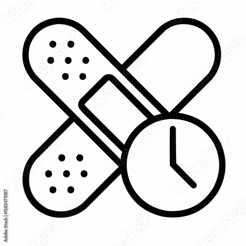 Band-aid with clock. Temporary coverage