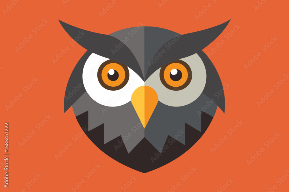 Fototapeta premium owl bird animal cartoon illustration vector cute