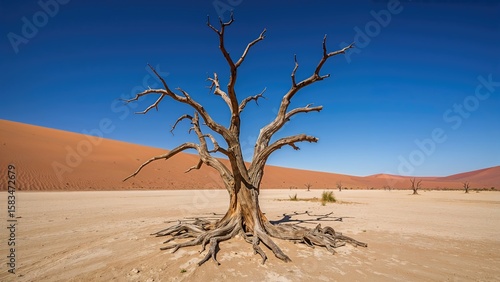 Withered tree in a stunning arid landscape