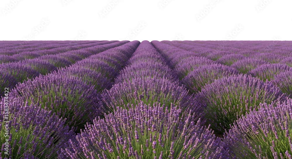Obraz premium Stunning purple lavender field basking in soft morning light. AI Generated