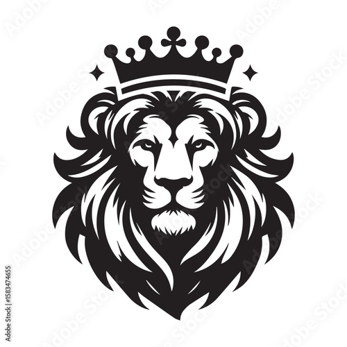 vector logo of a lion wearing a crown