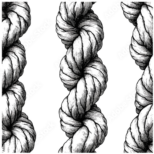 Rope fiber engraving texture, retro design background, antique thread texture, vintage nautical detail, hand-drawn twisted cord pattern, marine style graphics, vector illustration.