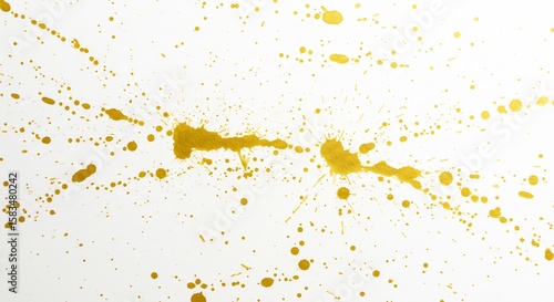 Wallpaper Mural 黄金のインクが躍動的に飛散する白背景 抽象画. AI Generated Torontodigital.ca