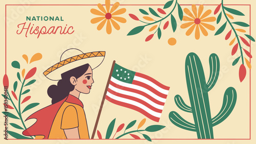 Celebrating National Hispanic Heritage Month with vibrant colors and cultural motifs.